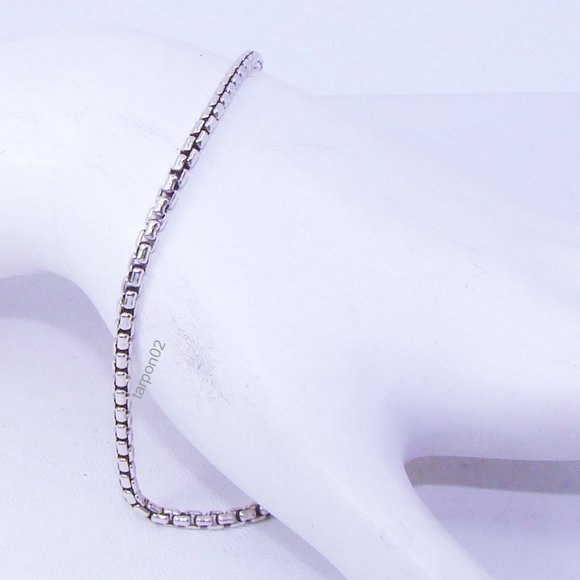 John Hardy JAI Box Chain 2.7mm Sterling Silver Bracelet - SMALL NIB - Picture 2 of 16